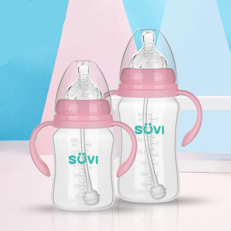 ZK50 180/240/300ML Nursing Dual Function Juice Bottle Learning Drinking Straw Cup with Handle Water Bottle