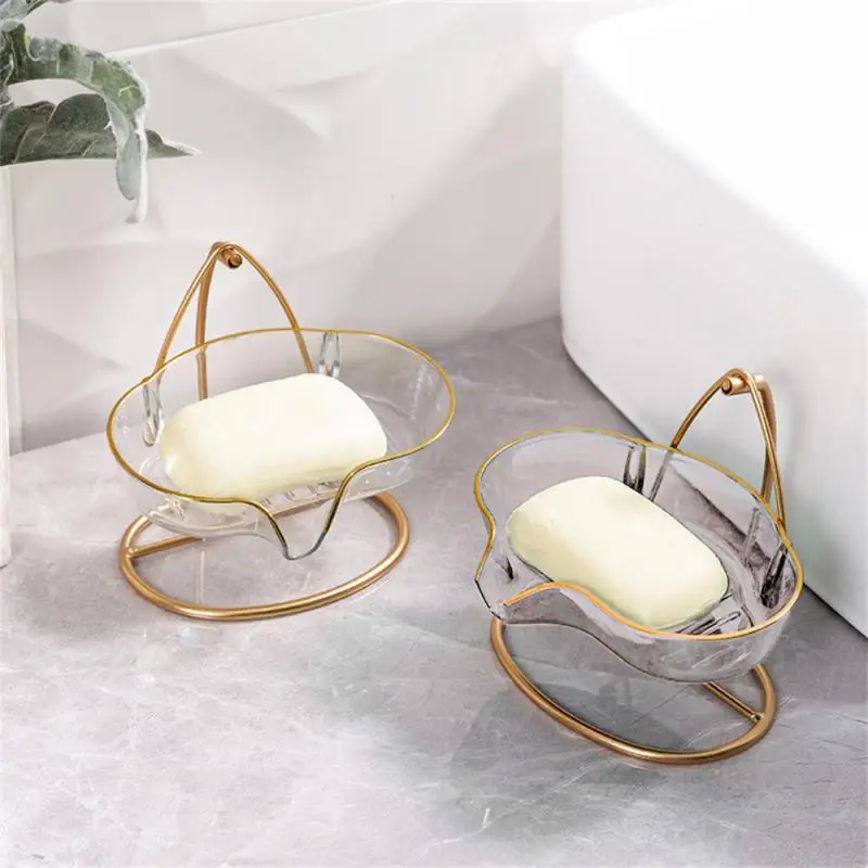 

Soap Dish Transparent Color Storage Soap Creative Shelf Bathroom Storage No Punching Rack Houseware Soap Tray 11cm*11cm*8.5cm