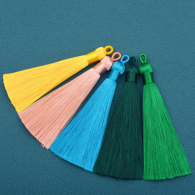 

8cm Pull Ring Tassel Tassel Vertical Ice Silk Hanging Ear Jewelry Accessories Diy Sachet Small Tassel Pendant Beaded Trim Fringe