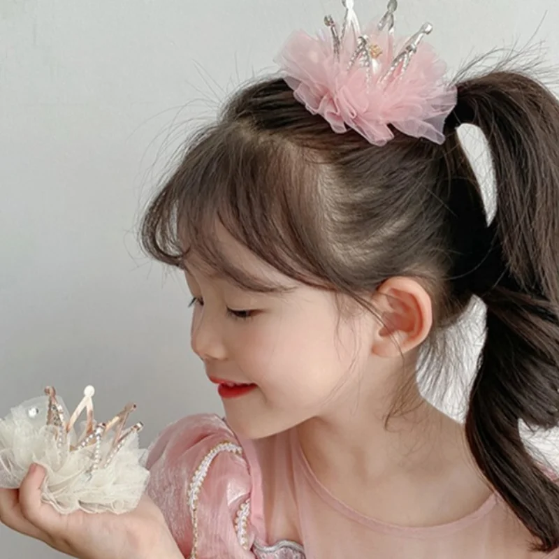 

Fashion Girls Children's Princess Hairpin Mesh Baby Hairpin Does Not Hurt Hair Little Girl Crown Hair Accessories Tiara