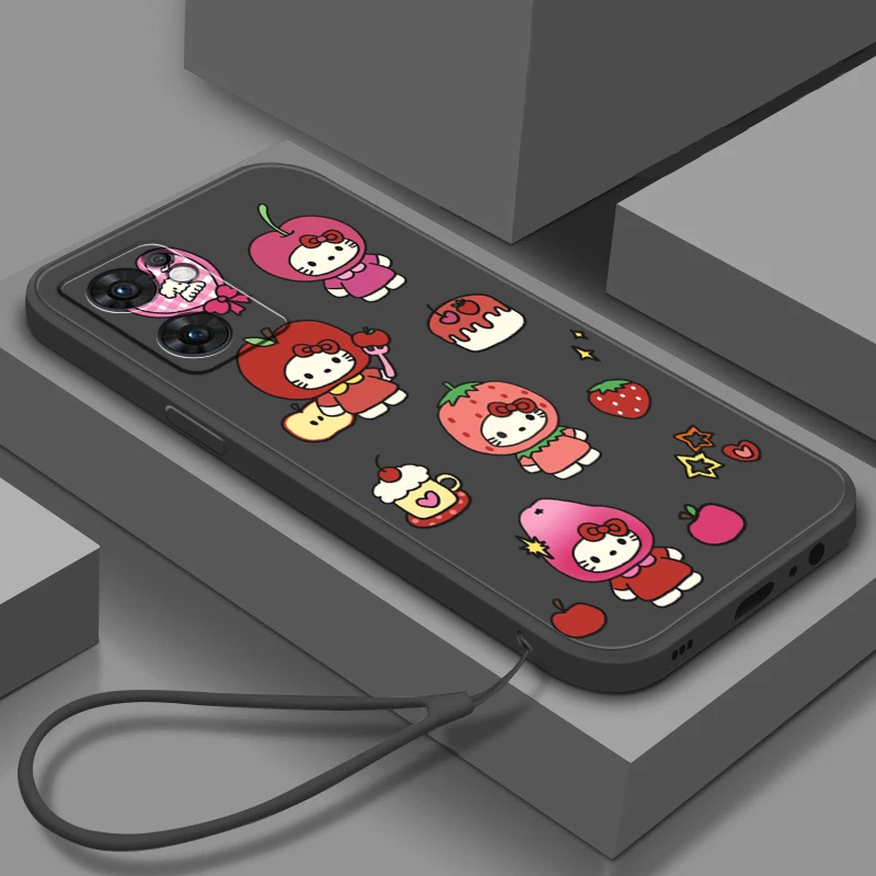 Чехол для телефона Sanrio Hello Kitty OPPO A73 A31 2020 Reno7 SE 6 5 4 2 Z Lite Pro Plus 5G 4G Funda Liquid троса