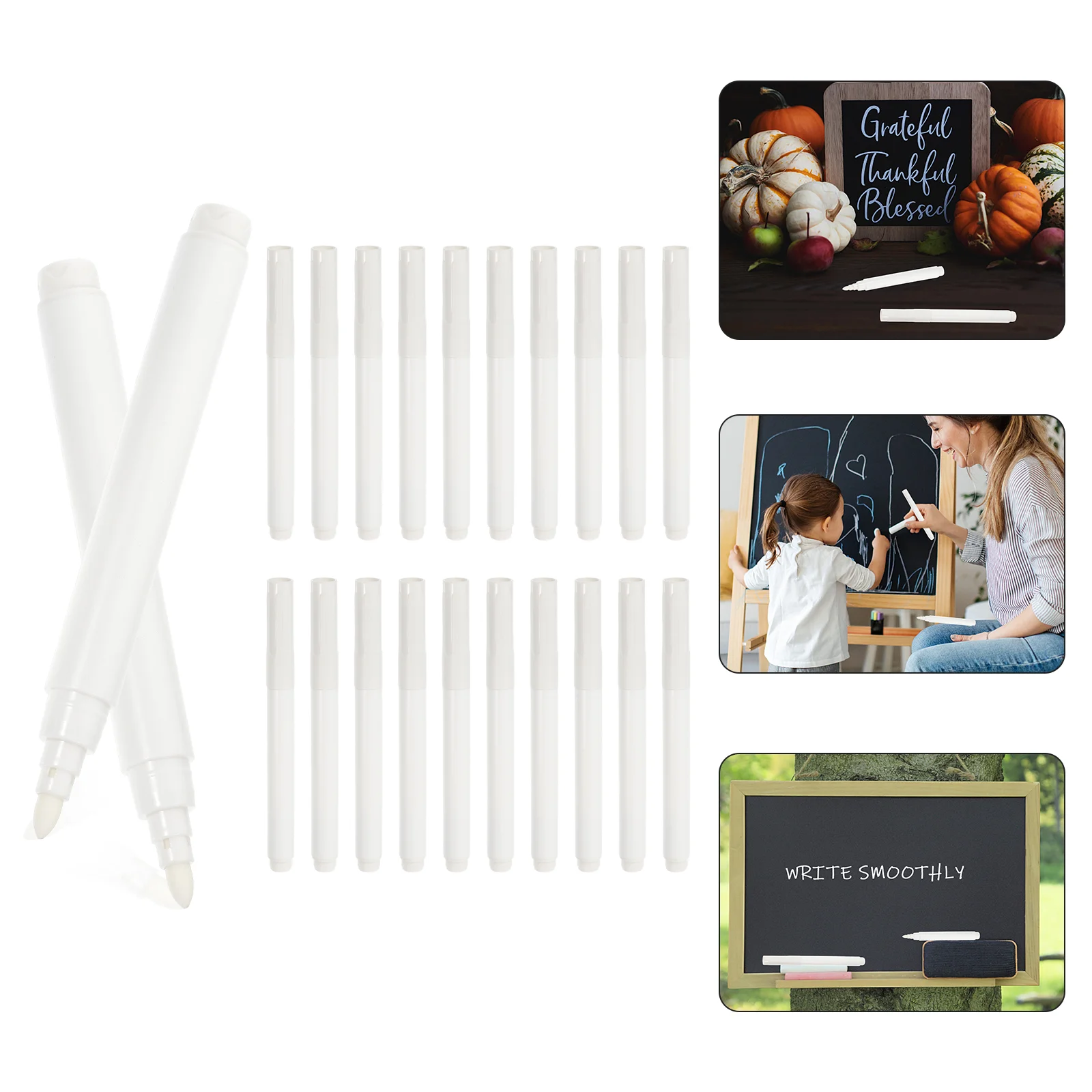 

20pcs Practical Chalk Markers Portable Writing Chalk Pens Comfortable Grip Chalk Pens