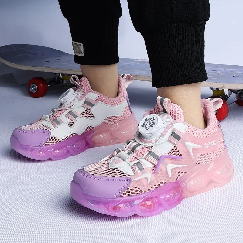 Летняя спортивная обувь для мальчиков новинка 2024 сетчатая дышащая износостойкая