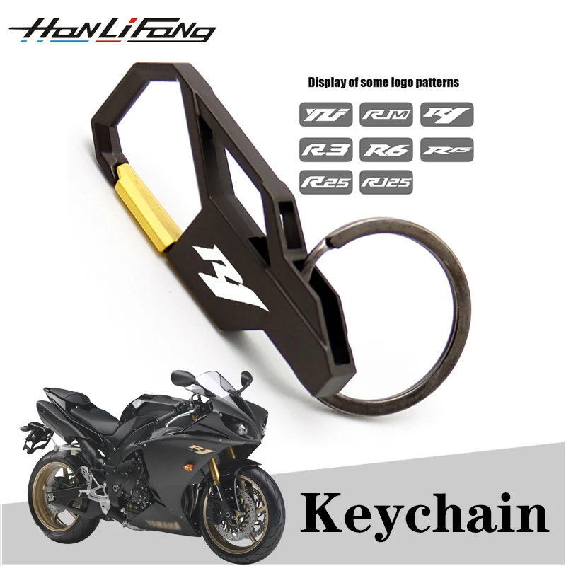 

Motorcycle Keychain For YAMAHA R1 R6 R25 R125 R3 R15 V3 V2 R1M YZF 600R YZF 1000R Lettering Keyring Custom Key Metal Keychain