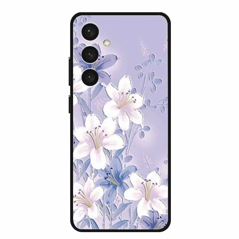 Чехол для Samsung Galaxy M14 4G 3D рельефный тисненый ударопрочный черный силиконовый