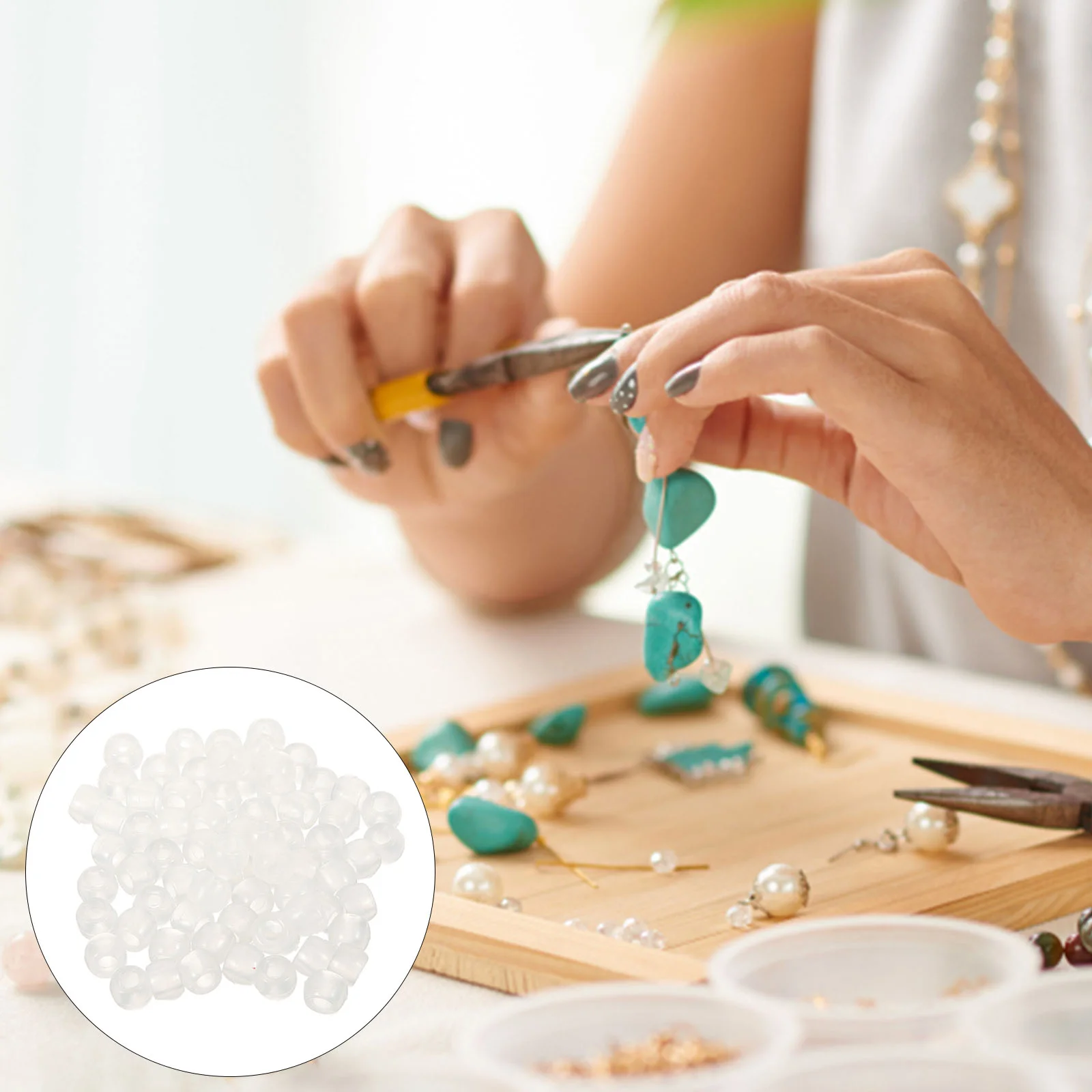 Упаковка из 1000 многоцветных 7-цветных пластиковых УФ-бусин прозрачные бусины