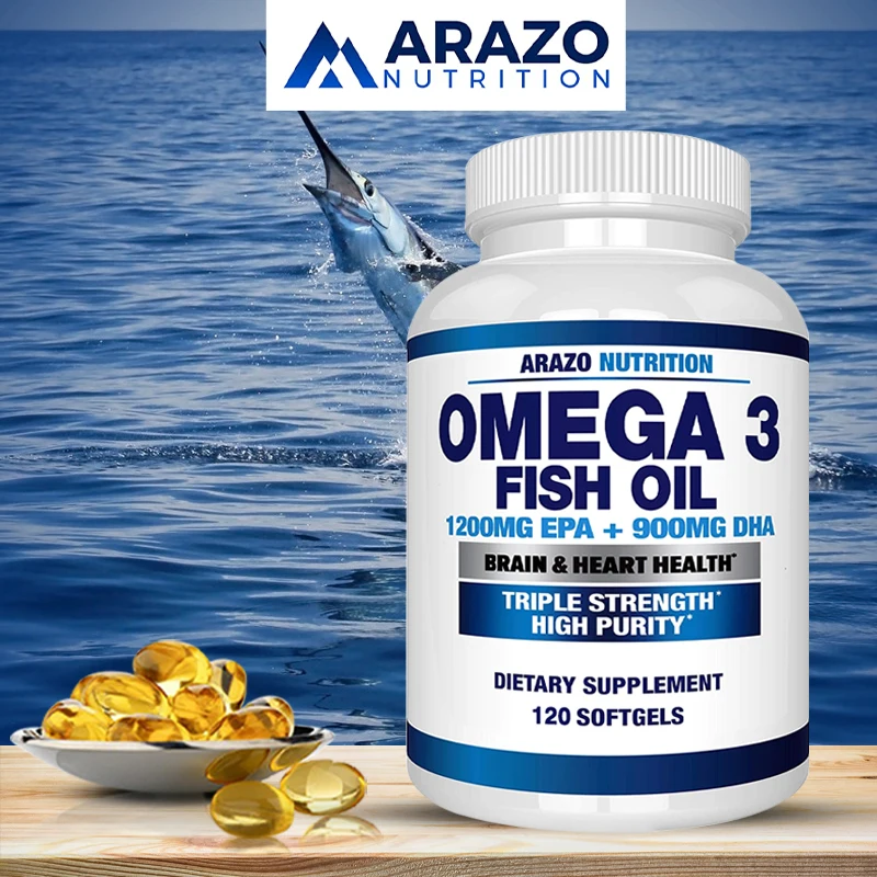 

OMEGA 3 Fish Oil 2250mg High EPA 1200mg + DHA 900mg Triple Action Unscented Supplement