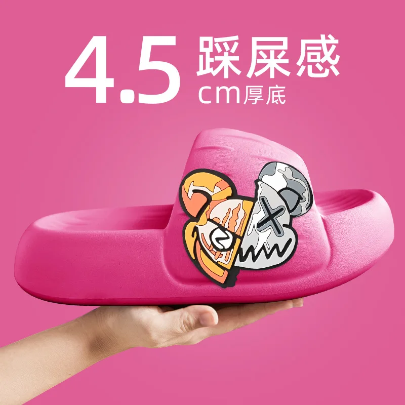 Thick Sole Men Slippers Sense of Luxury Personality Graffiti Slides Bathroom Beach Indoor Sandals 2023 Summer Couple Cool Woman