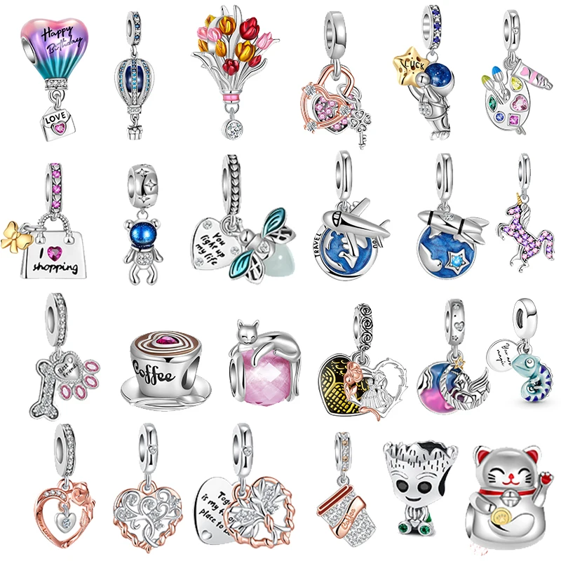 

925 пробы серебряный дизайн, Космический человек, универсальные Шарм-бусины, оригинальный Pandora DIY Prathali браслет, шарм, подарок для женщин