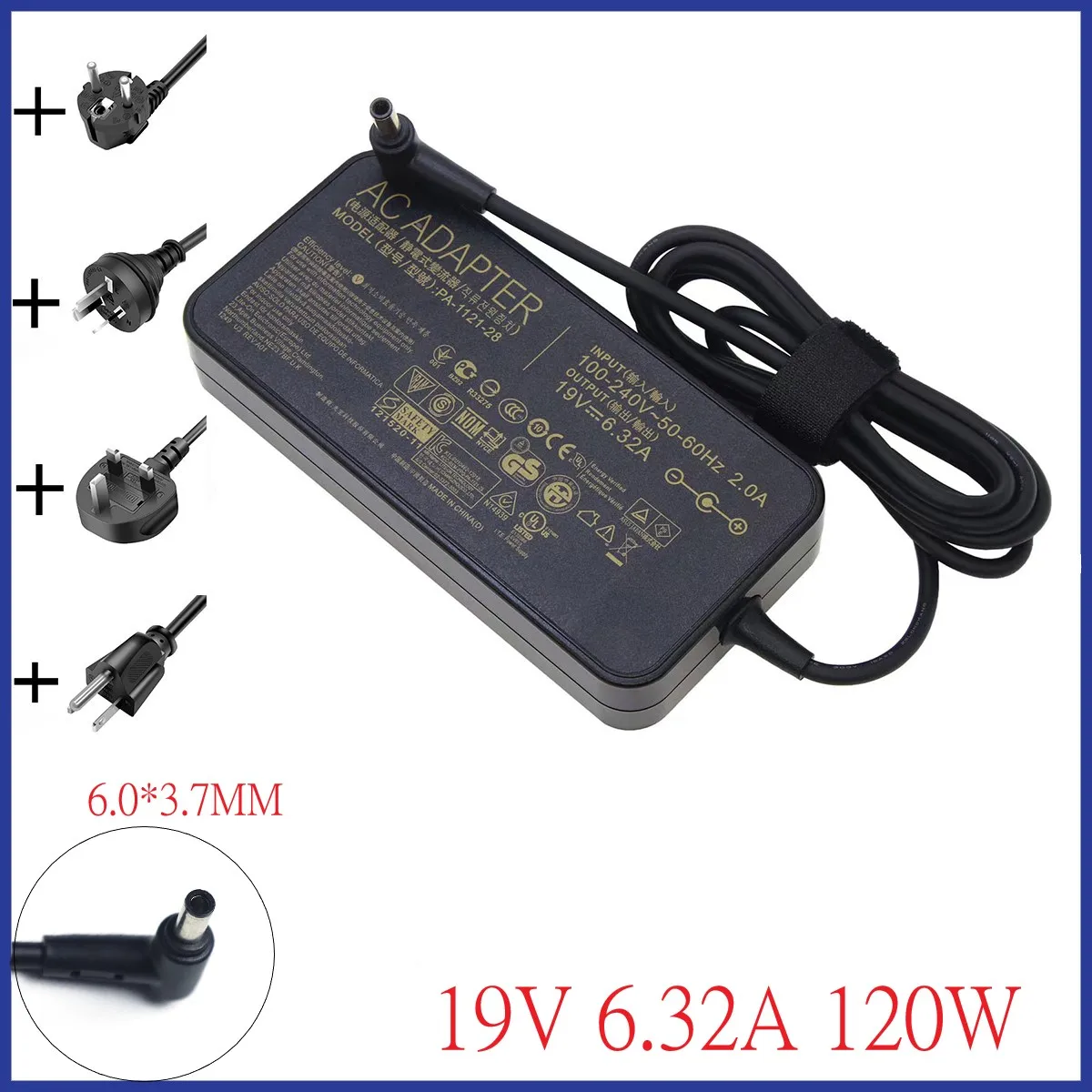 

19V 6.32A 120W 6.0*3.7mm Adapter Power Charger ForAsus TUF Gaming FX705GM FX705GE FX705GD FX505 FX505GD FX505GE FX505DY