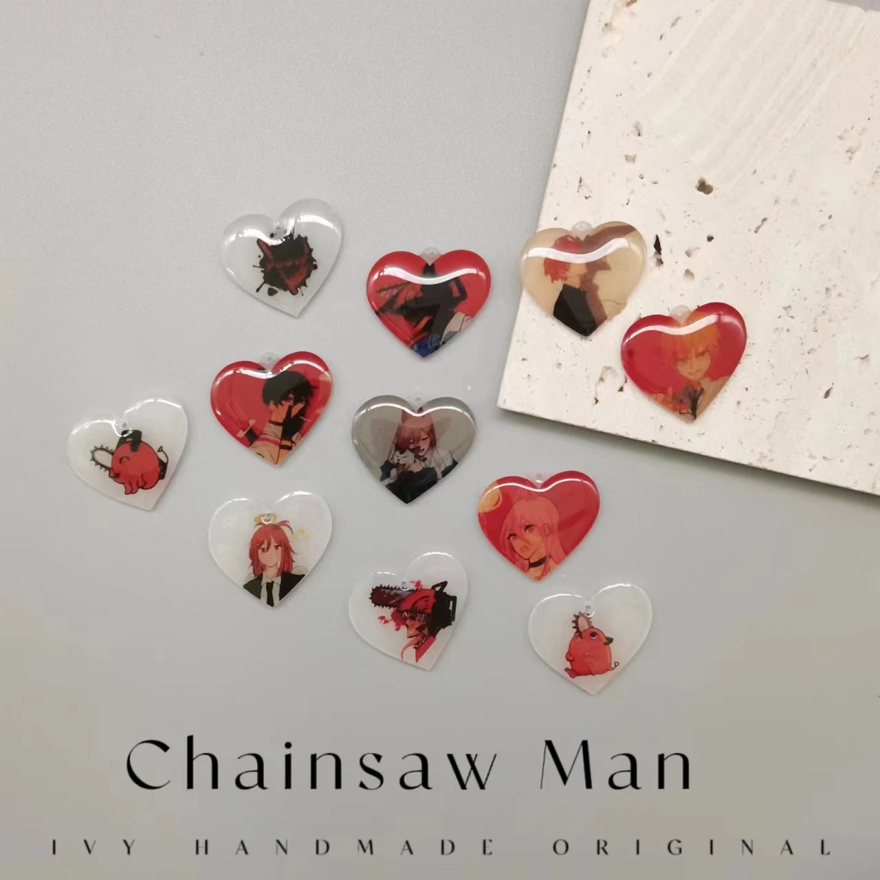 

Anime Chainsaw Man Cartoon Charm Denji Power Hayakawa Aki Makima Pochita Heart Charms Neckalce Earring Key Chain Diy Decoration