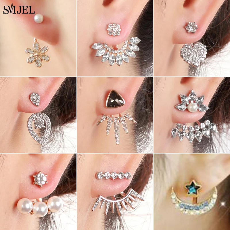 

Trendy Marquise Flower Crystal Zircon Earrings Wedding Ethnic Moon Star Drop Earring Korean Fashion Party Bridal Jewelry