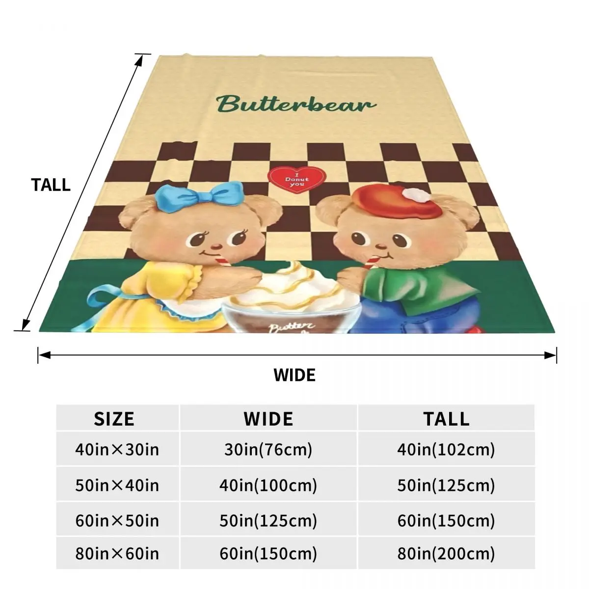 Одеяло с медведями B-Butters фланелевое одеяло для кемпинга мягкое дизайнерское
