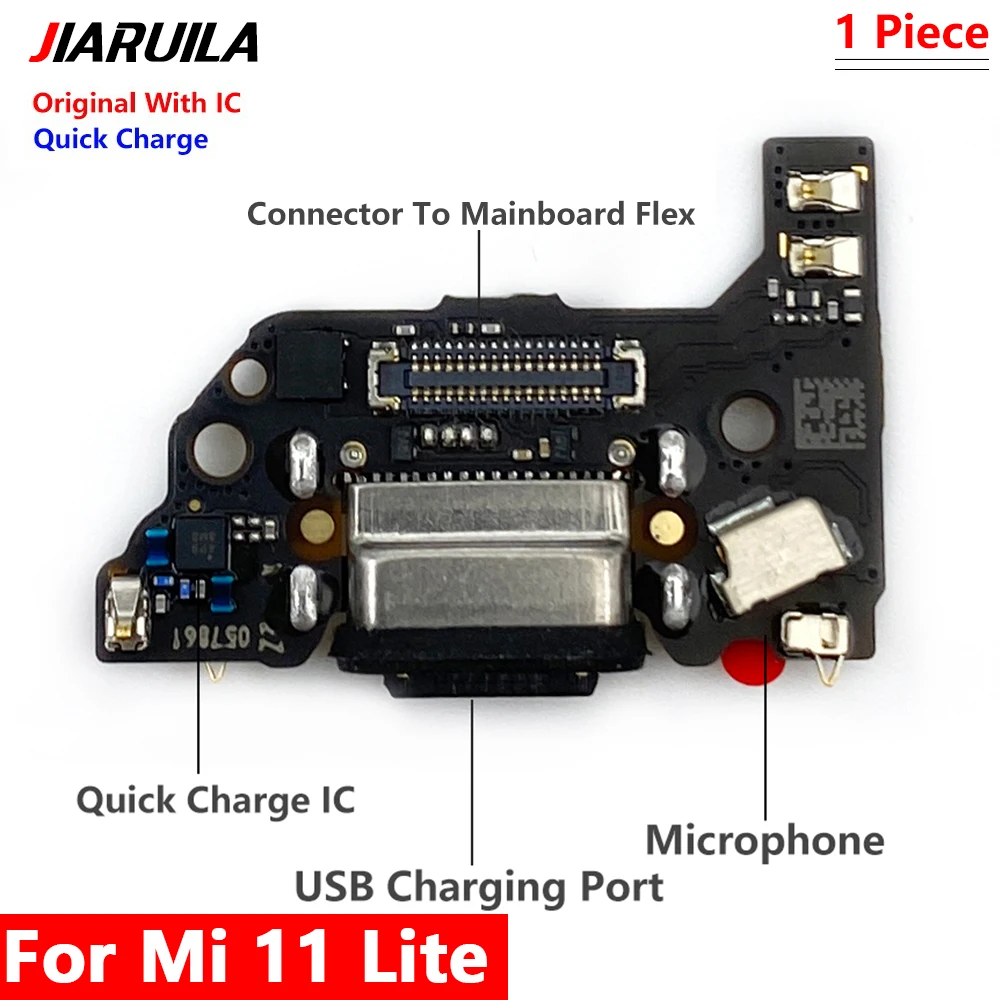 

100% Оригинальный Новый USB-разъем для зарядки для Xiaomi Mi 11 Lite, зарядная пластина, гибкий кабель, запасные части