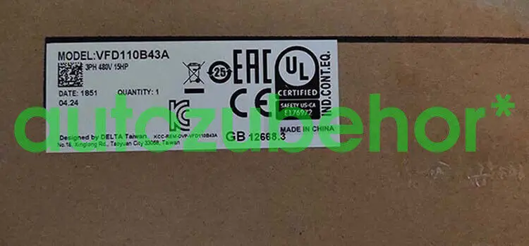 

Для инвертора Delta VFD110B43A
