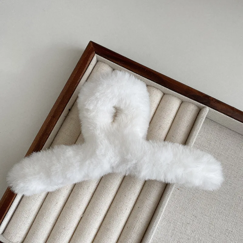 Женская заколка-краб из искусственного меха зимний аксессуар для волос