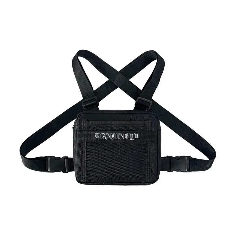 Trendy Men's Chest Bag New Functional Tactical Vest Bag Fashion Couples Running Vest Bag Large Capacity Waterproof Vest Pack