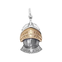 new s925 sterling silver medieval european roman knight helmet pendant retro personality