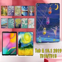 case for samsung galaxy tab a 10 1inch 2019 sm t510 sm t515 paint pattern ultra slim hard plastic back tablet shell coverstylus