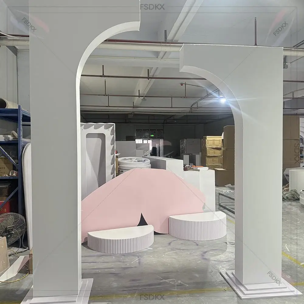 FSDKX Новый дизайн, белый 3D-фон для свадебной сцены, современный дизайн, ПВХ-панели для декора (art.: 3920db53bcfe3) - 3920db53bcfe3