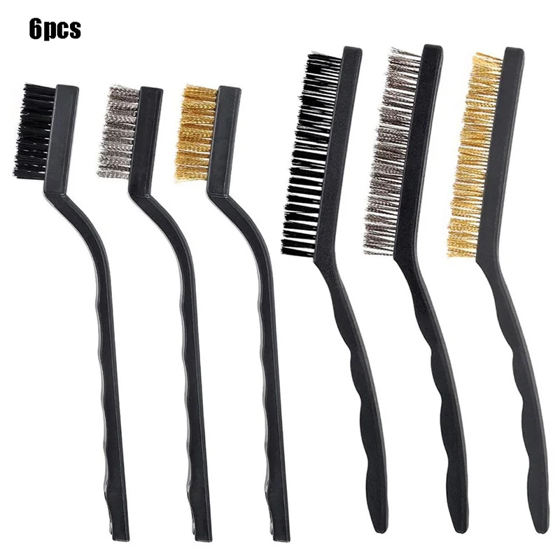 

Wire Brass Brush Mini Brushes Micro Steel Brass Rust Remover Paint Remove Metal Scrubbing Polishing Burring Brush