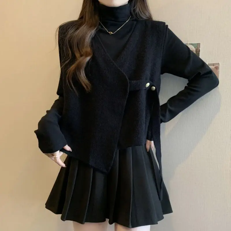 Женский винтажный минималистичный Асимметричный свитер на шнуровке Y2K