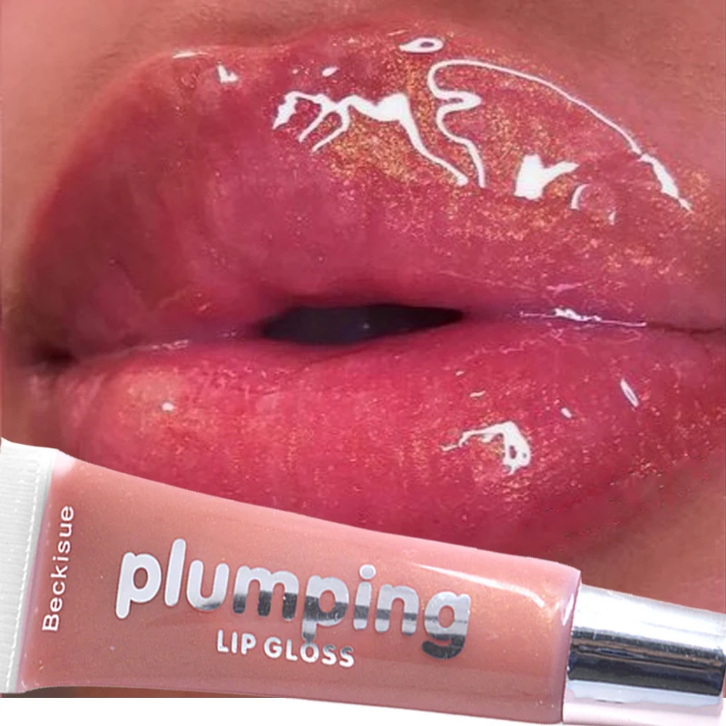 

Moisturizing Plumping Lip Gloss 9 Colors Jelly Shimmer Lip Plumper Lasting Liquid Lipsticks Vitamin E Mineral Oil Lips Cosmetic