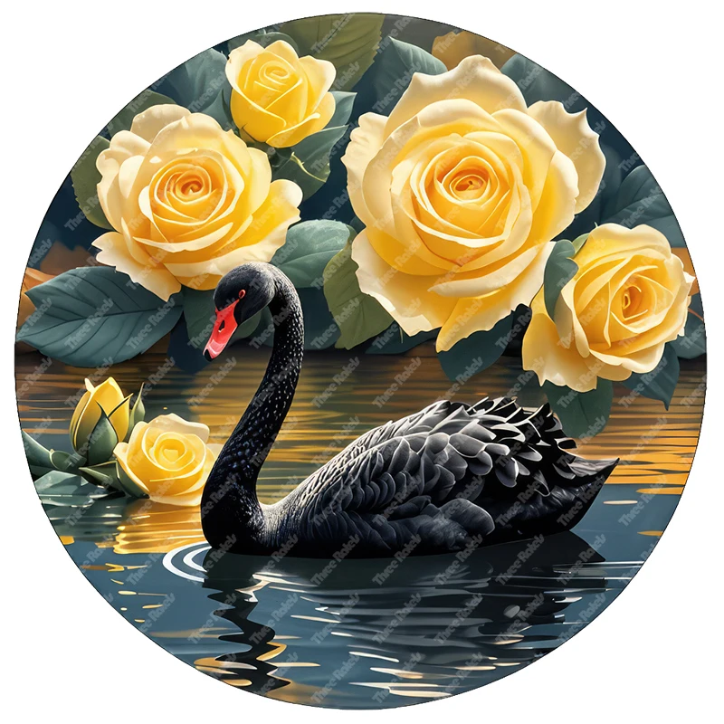 

Threeratels Q94 элегантные художественные наклейки на стену с лебедем для украшения дома, наклейки IPDA, автомобильные наклейки, водонепроницаемые