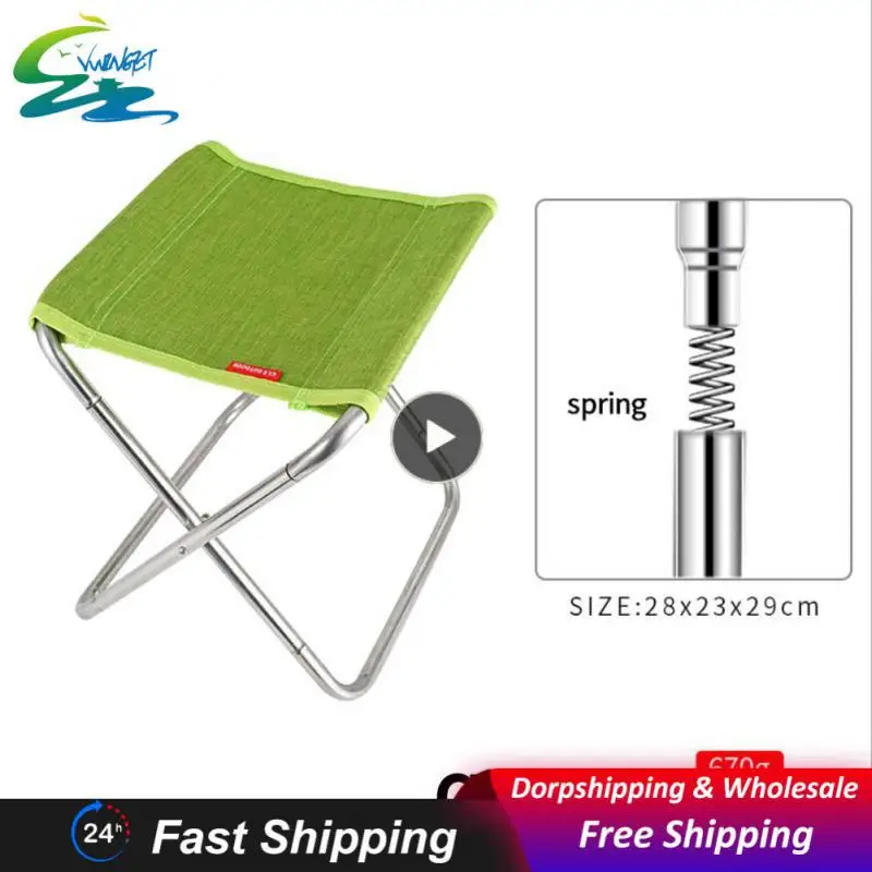 

Folding chair stainless steel Portable Picnic Camping Stool Mini Storage Fishing Chair Ultralight Furniture ferramentas Camping