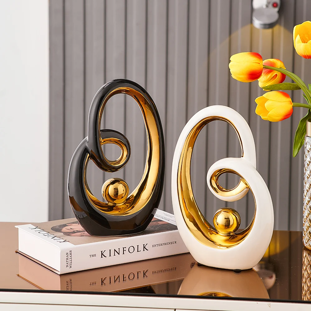 

Nordic Home Decoration Abstract Figurines Ceramic Miniatures Living Room Decoration Crafts Desk Accessories Home Decor Gift