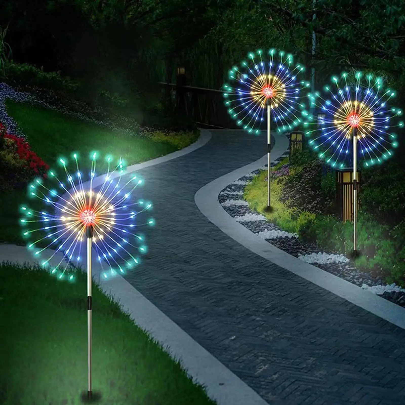 

Солнечные садовые фейерверки, светодиодные огни, разноцветное освещение, садовое украшение, ландшафтные Праздничные рождественские лампы,...