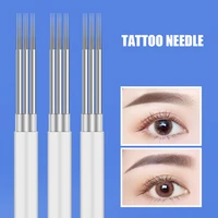 50pcs 3p high precision tattoo needle microblading eyebrow tattoo 3d permanent makeup fog eyebrow fast coloring round needles