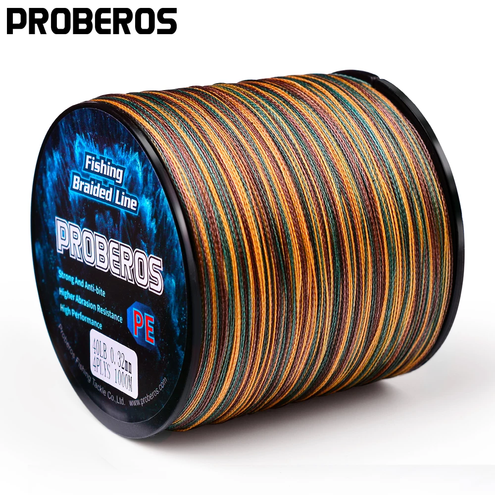 

PROBEROS 4 and 8 Strands Fishing Line 300M-500M-1000M PE Braided Line 10LB-100LB Multifilament Fishing Line Smooth for Bass Fish