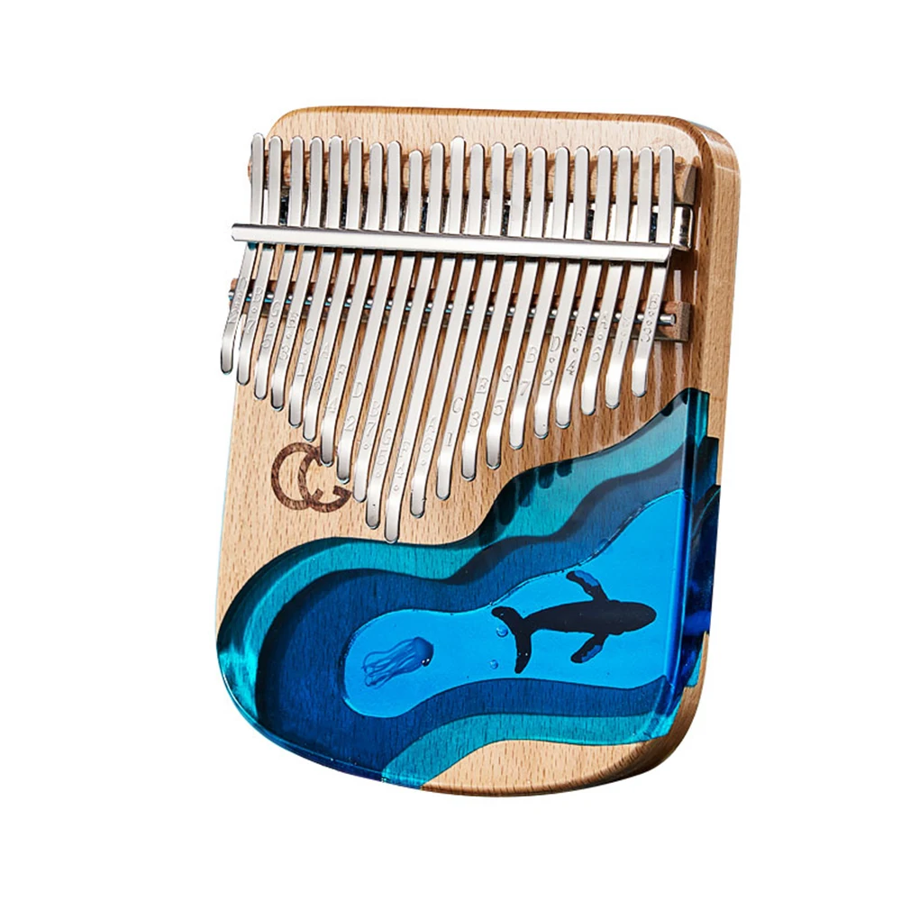 Kalimba 17 21 Key High Quality Wooden Thumb Piano Solid Wood Ocean Whale Dolphin Piano Musical Instrument Gift With Accessories