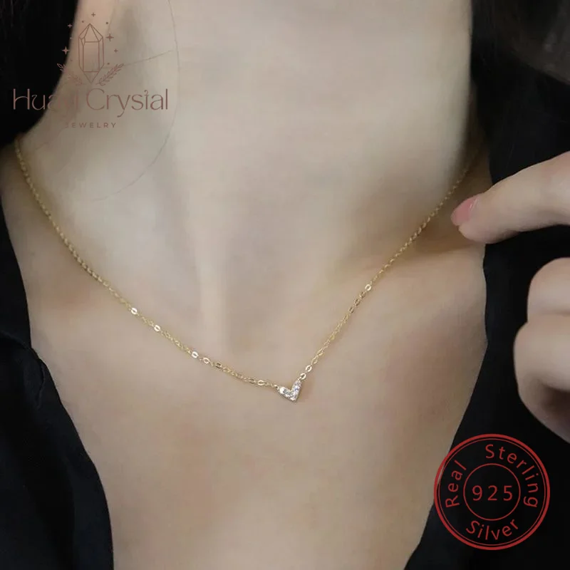 Ожерелье женское из серебра S925 пробы маленькое тонкое блестящее изысканное