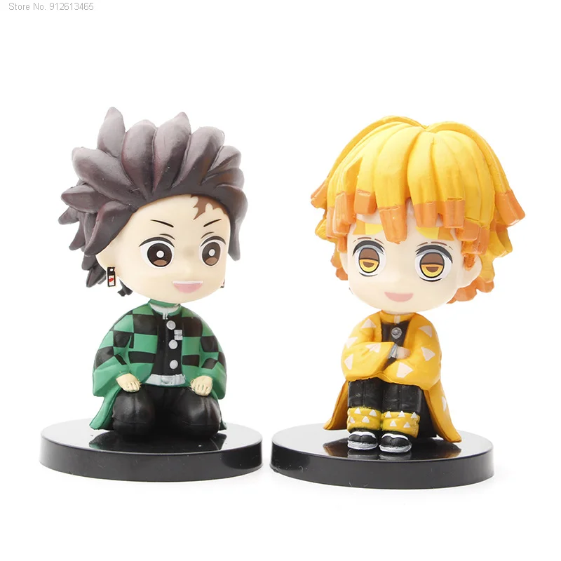 

Креативные Игрушки для украшения торта, 6 шт., новинка, убийца демонов, модель Kimetsu No Yaiba Nezuko Zenitsu Tanjirou Giyuu Inosuke Kyoujurou