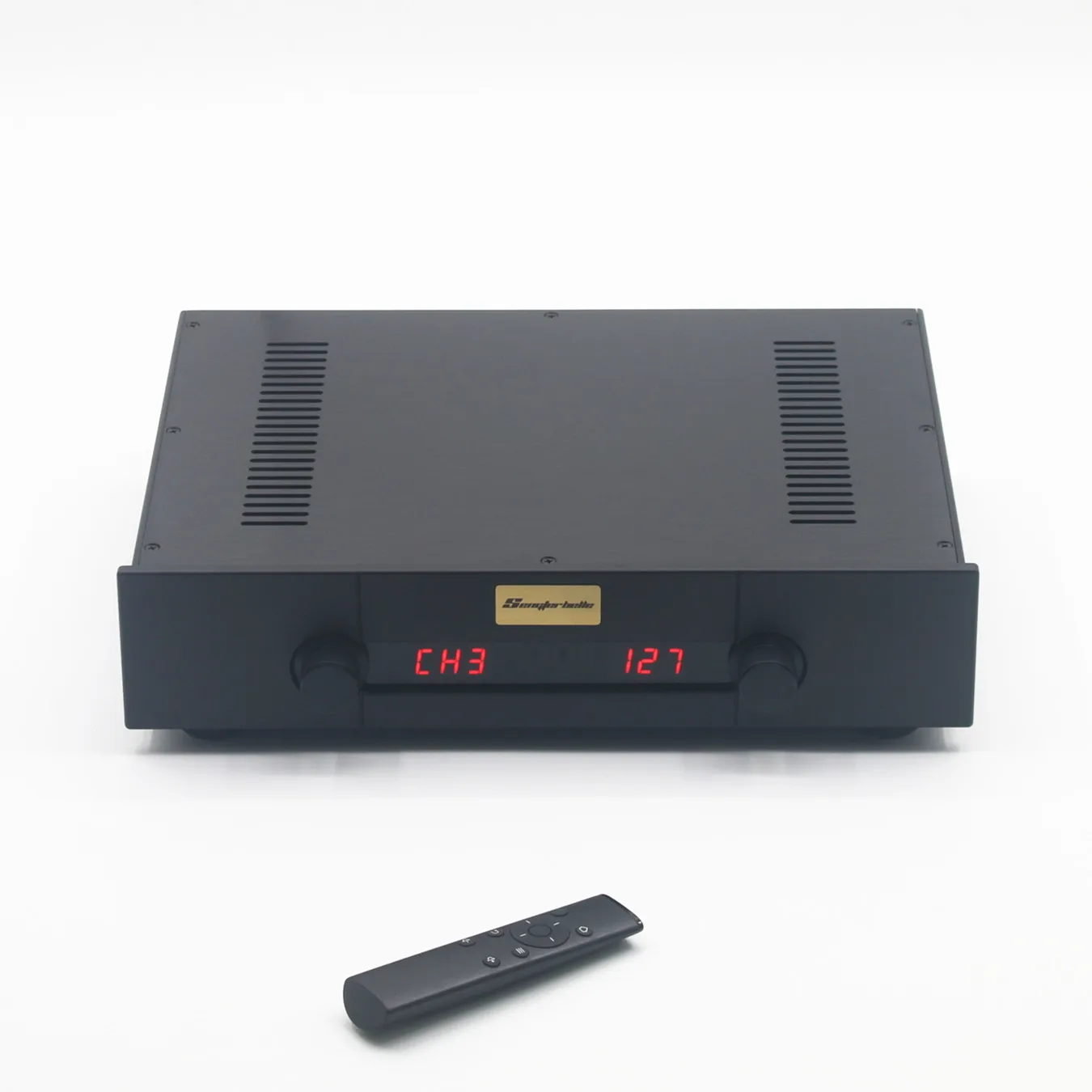Фото Hi-Fi ламповый предусилитель с дистанционным управлением, стерео аудио предусилитель на базе схемы CAT SL-1 с 4 входами №1