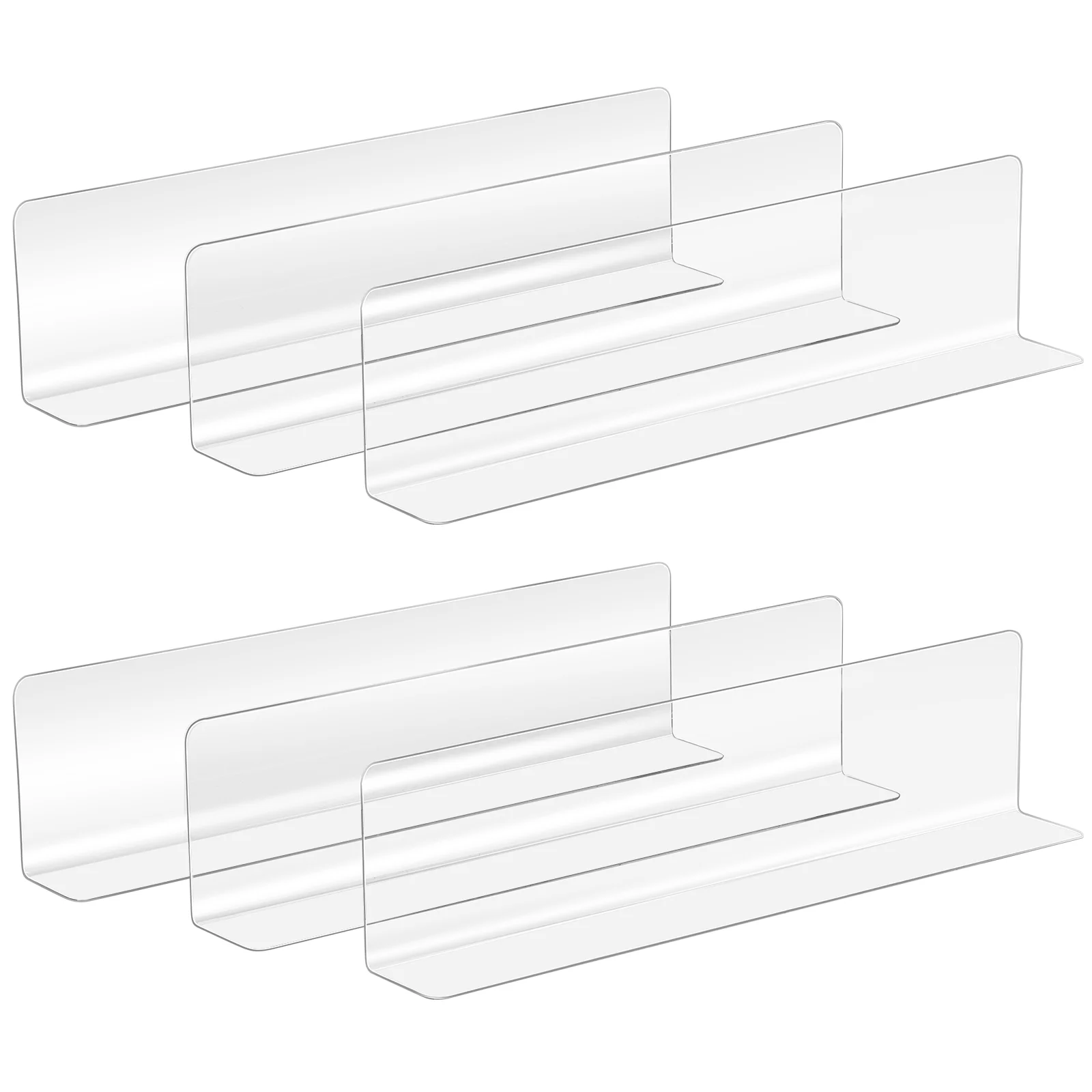 

Plastic Shelf Dividers Transparent L-Shaped Store Goods Separators Supermarket Commodity Divider Classification Rack
