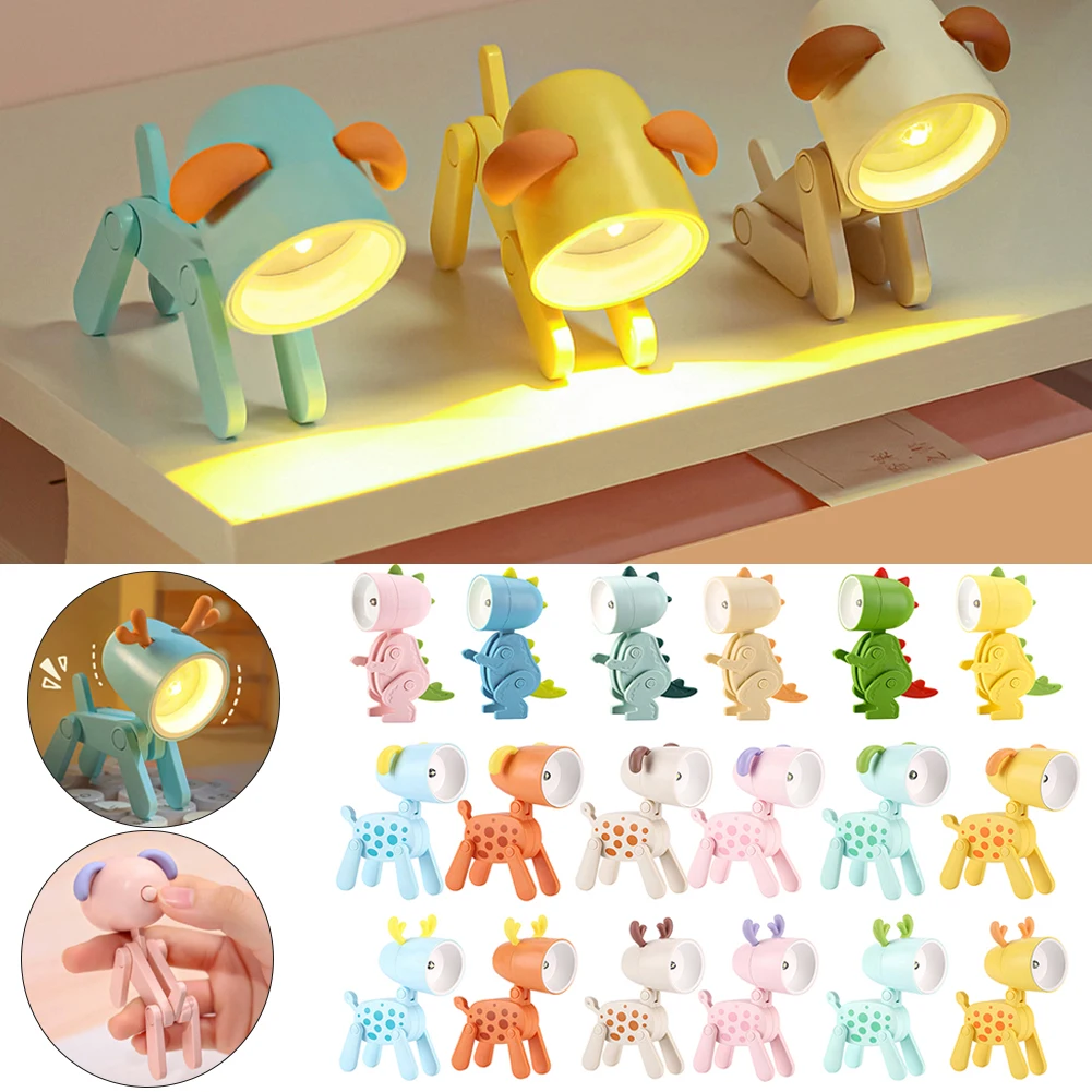 

Mini Cute Pet Light LED Nightlight Folding with Ears Creative Cute Pet Light for Home Living Room Desktop Ornament Table Lamp