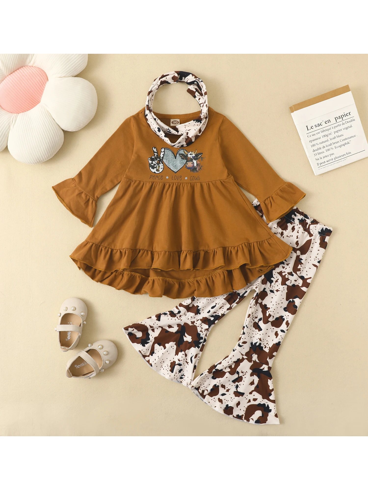 

3 шт., женские модные длинные брюки с шарфом