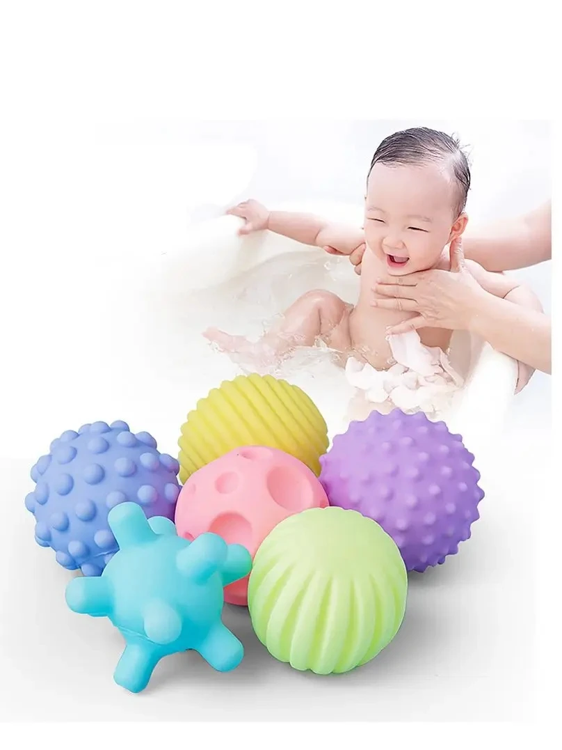 6 шт. текстурированный набор мульти-мячей, развивающая тактильная ...