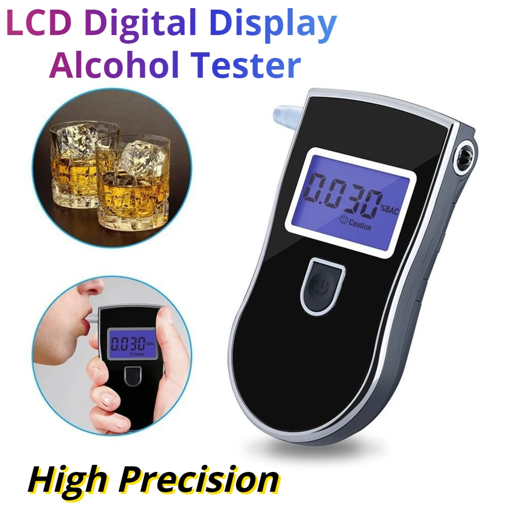 

AT-818 Professional Police Digital Breath Alcohol Tester LCD Breathalyzer Analyzer Detector