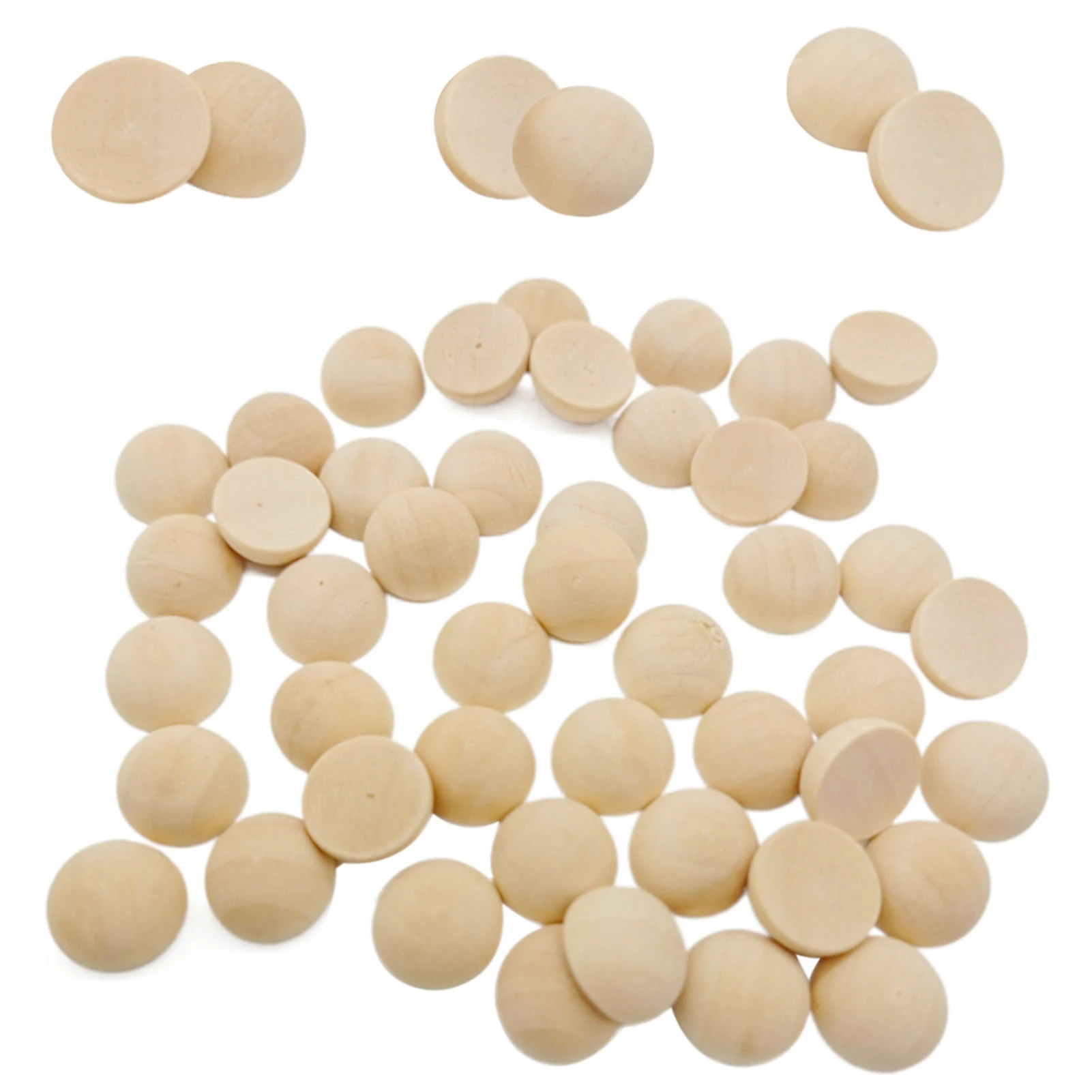 

200pcs Ornament Jewellery Design Half Wooden Bead Universal Photo Prop Art Supply DIY Craft Wreath Making Smooth Mini Split Ball