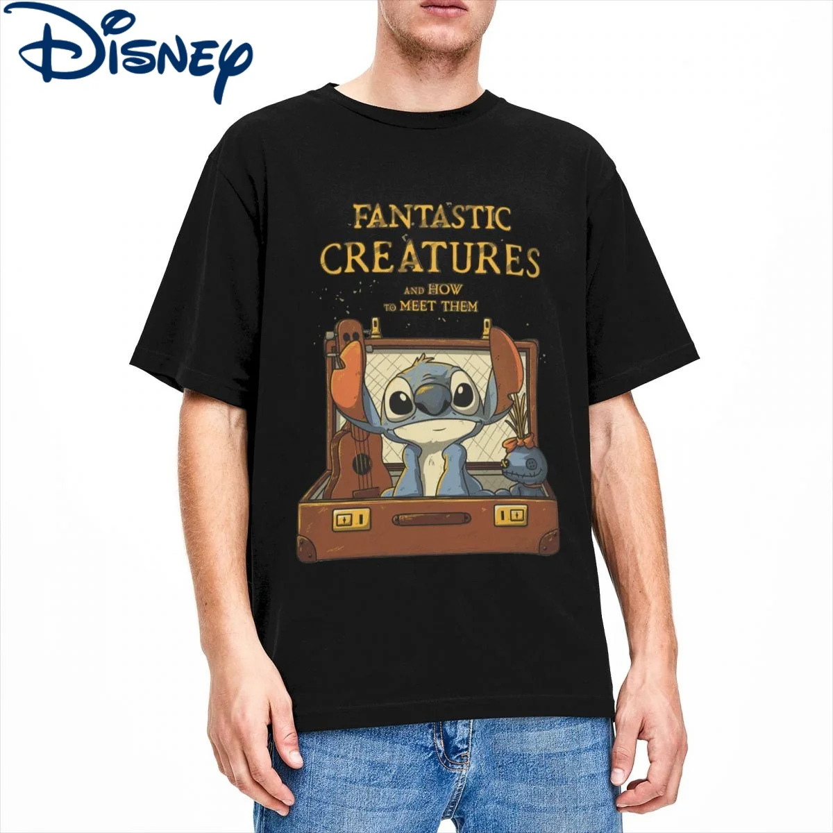 

Футболка мужская с изображением фантастических существ, хлопковая смешная рубашка с коротким рукавом и круглым вырезом, с принтом Disney, пода...