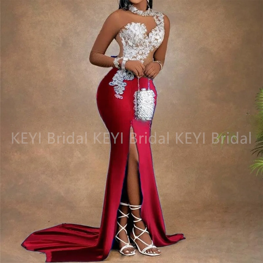 

Red Satin Bridesmaid Dress Woman Sweetheart Party Dresses for Weddings appliques Guest Wedding Dresses Elegant Gowns Evening Rob