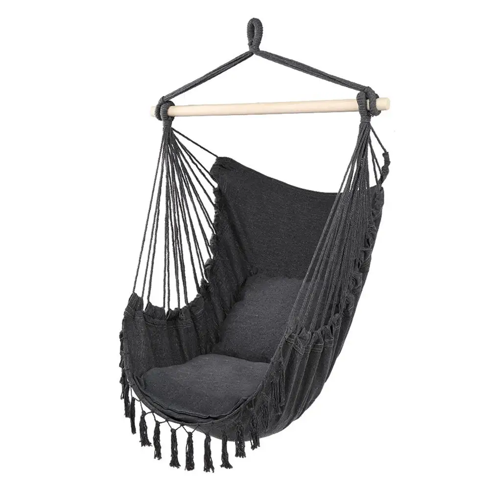 

Pillow Hanging Chair With Tassel 198lbs Load Capacity Sleep Hammock For Patio Porch Garden Backyard Decor