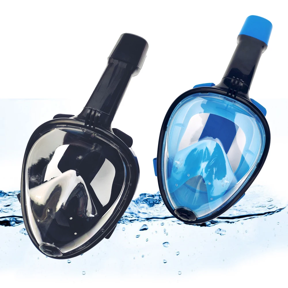 

2022 Full Face Snorkeling Masks Panoramic View Anti-fog Anti-Leak Swimming Snorkel Scuba Underwater Diving Mask GoPro Compatible