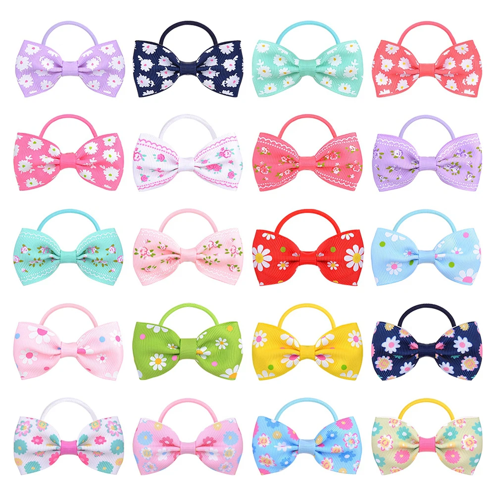 

2 шт., резинки для волос с рисунком цветов, 2,7 дюйма