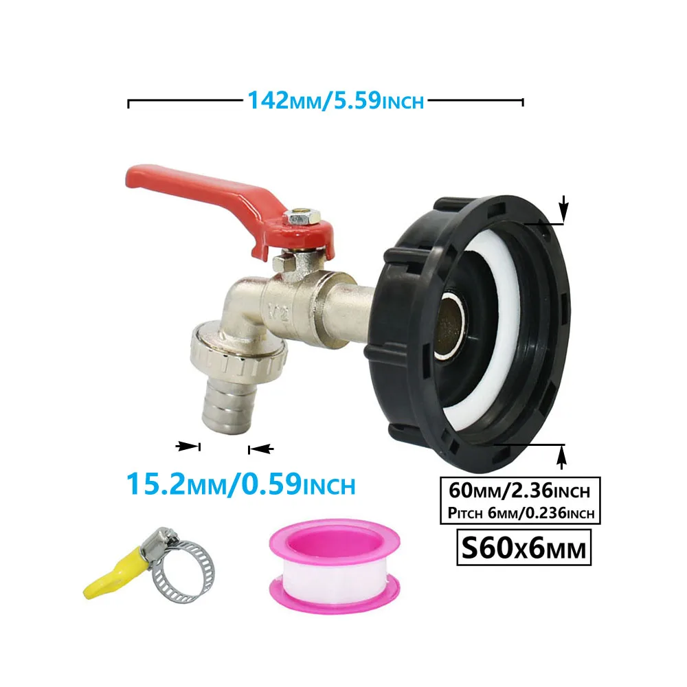 

Переходник для крана IBC, фильтр S60, для шланга 15-16 мм