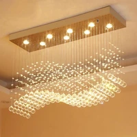modern led rectangular living room crystal pendant light fixture for cafe office dining room interior home lighting